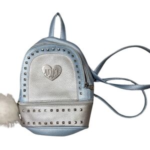 Justice Metallic Silver and Blue Backpack